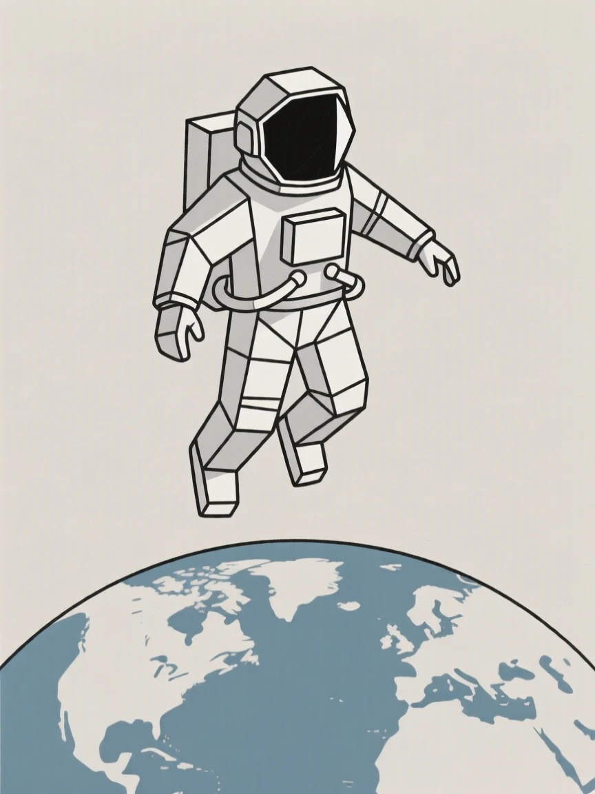 An astronaut floating during a spacewalk above Earth