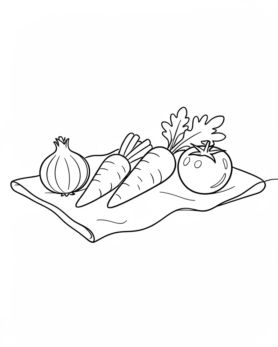 A row of vegetables freshly washed and drying on a kitchen towel