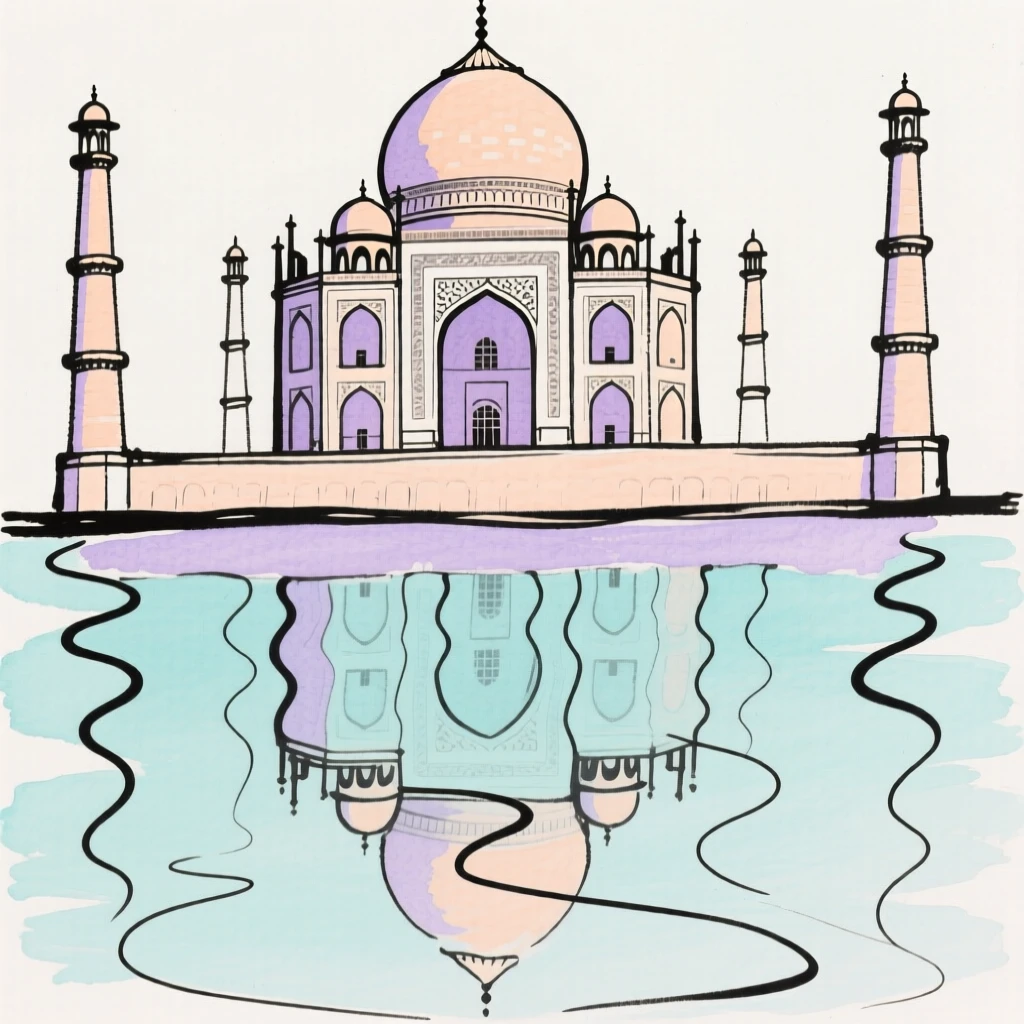 The Taj Mahal reflected in water