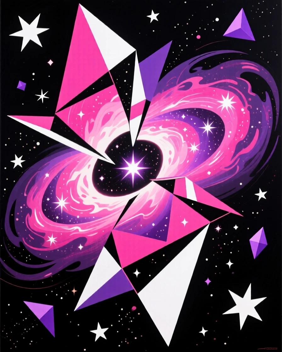 A vibrant nebula glowing in shades of pink and violet across the cosmos.