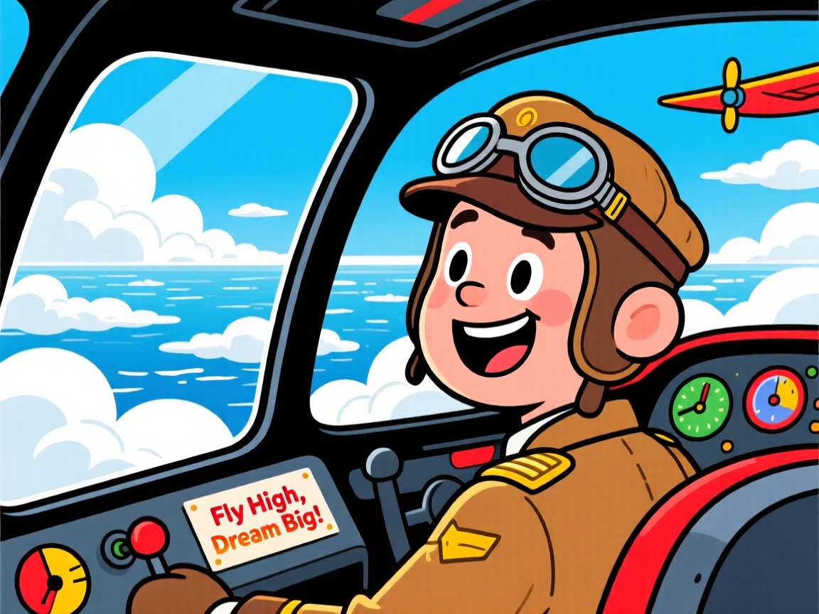 A pilot looking out over a sea of clouds from the cockpit.
