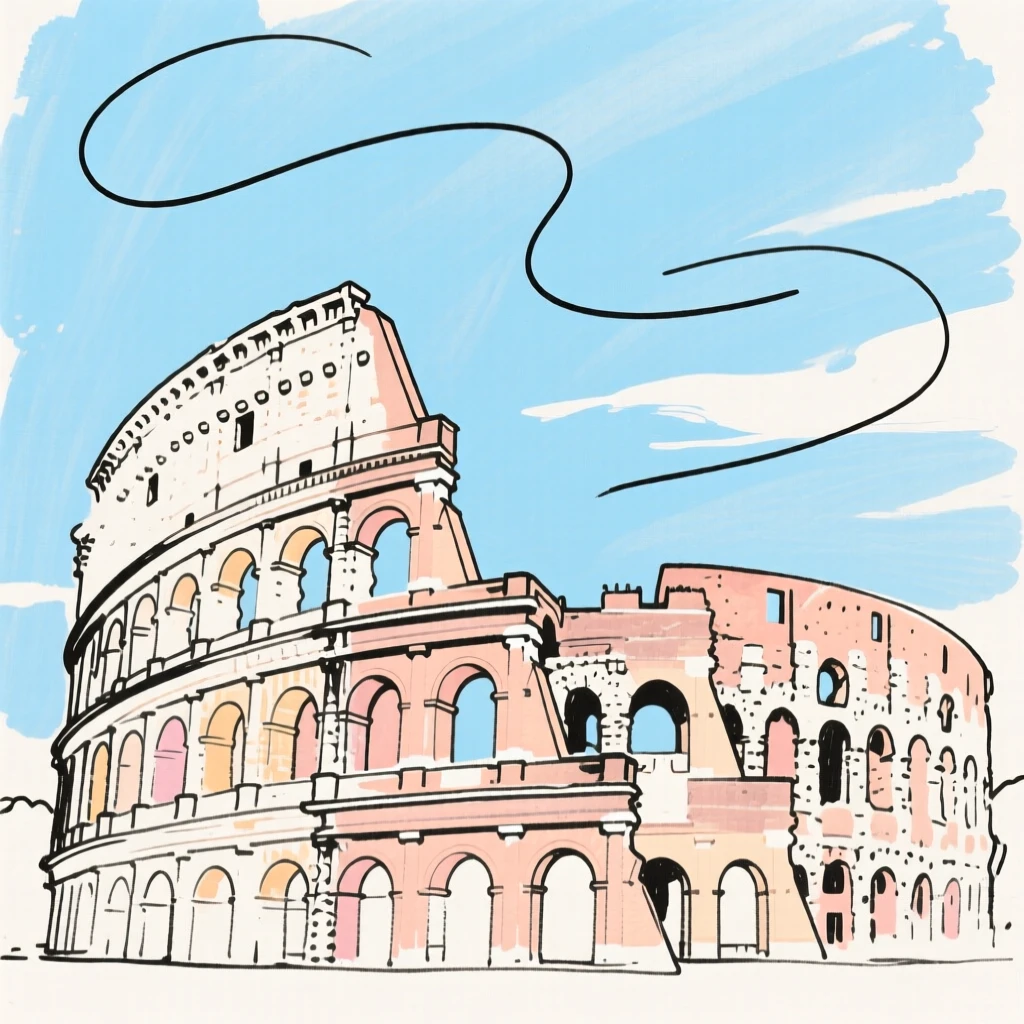 The Colosseum under a blue sky