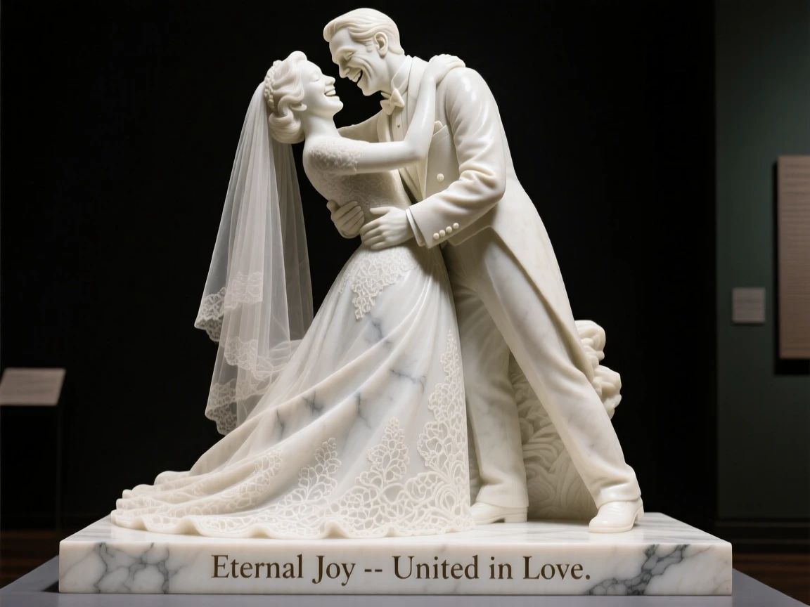A heartfelt moment showing a bride and groom sharing a joyful embrace, radiating love and genuine human emotion