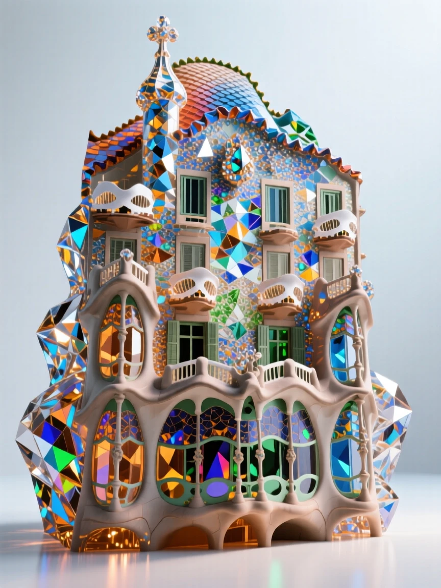 The dramatic facade of a Gaudí-inspired building with flowing organic curves.