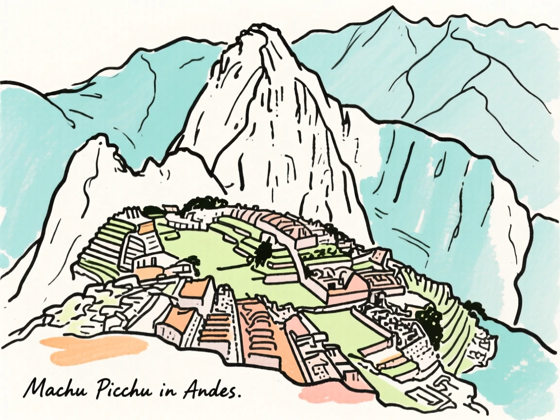 Machu Picchu nestled in the Andes