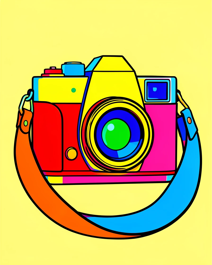 Old-fashioned camera with a leather strap