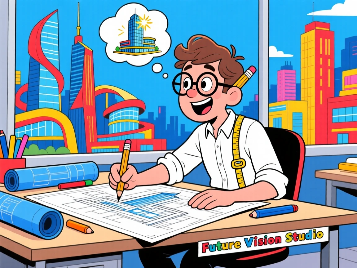 An architect sketching the blueprint of a building that will change a city.