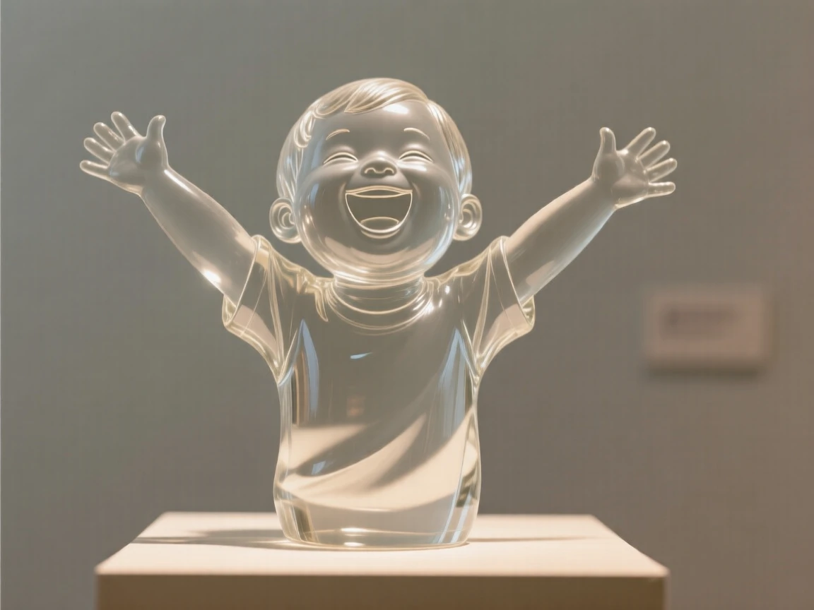 A joyful child laughing with arms outstretched, softly lit by warm natural light, shallow depth of field isolating the subject, expression full of genuine emotion.