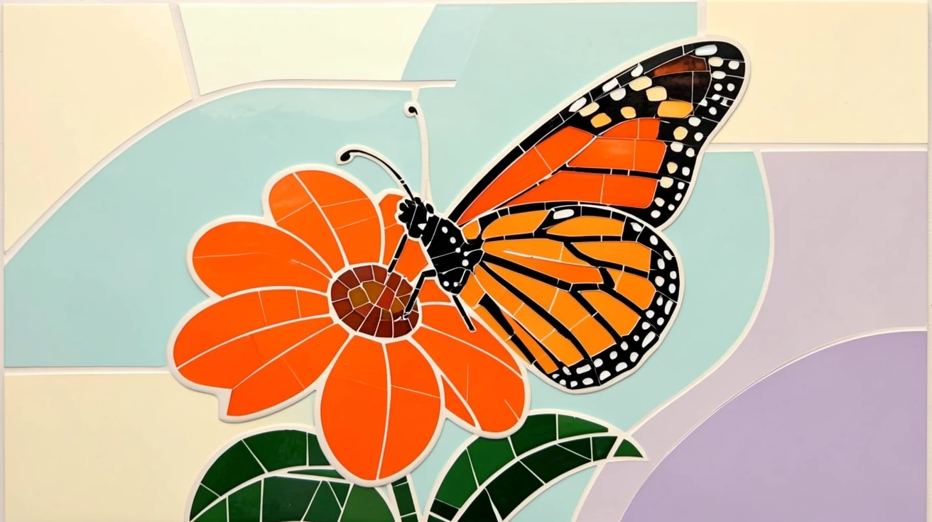 A monarch butterfly resting on a bright orange flower.