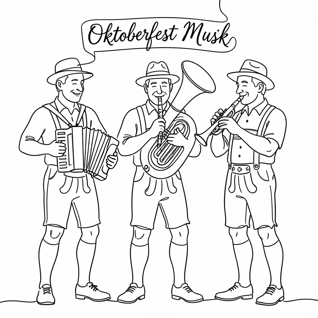 A traditional German Oktoberfest band performing in lederhosen
