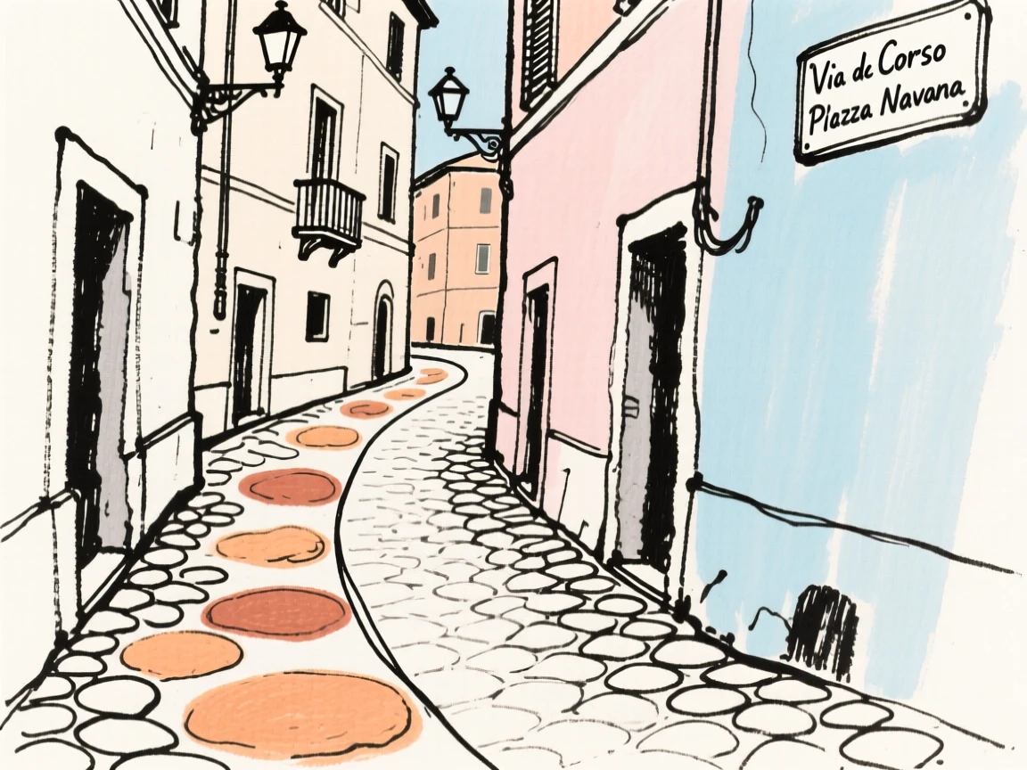 A cobblestone alley in Rome