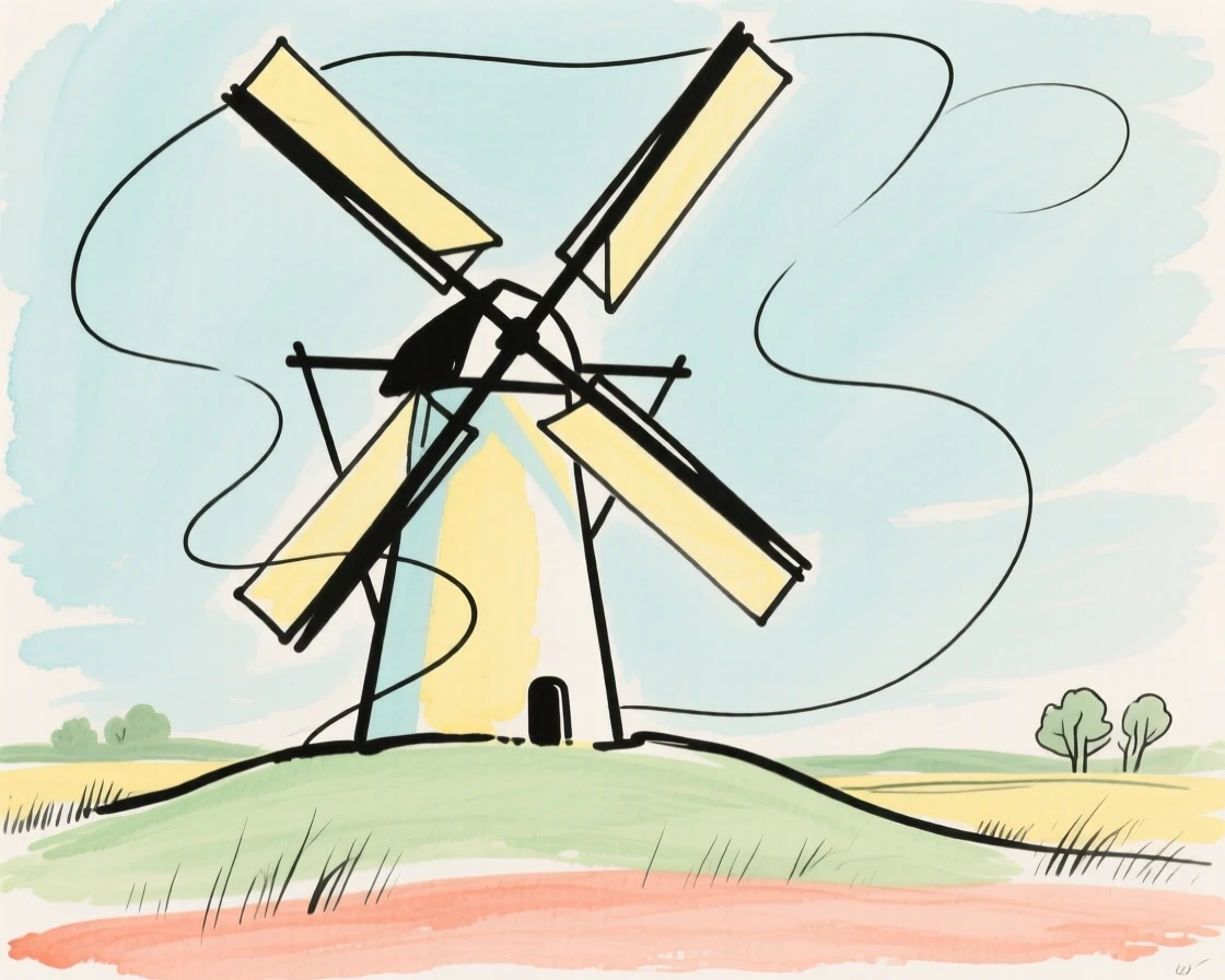 A windmill in the Dutch countryside