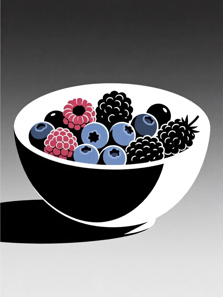 A bowl of fresh berries picked from a garden.