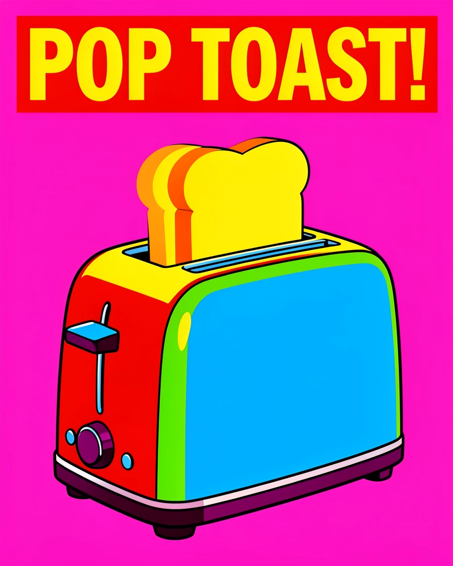 Retro toaster popping out golden toast