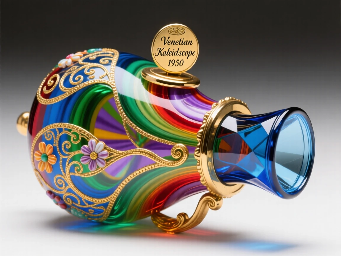 A vintage kaleidoscope catching colorful light, whimsical and mesmerizing.