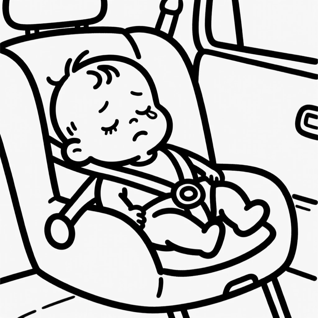 A toddler asleep in a car seat, head tilted, completely worn out from the day.
