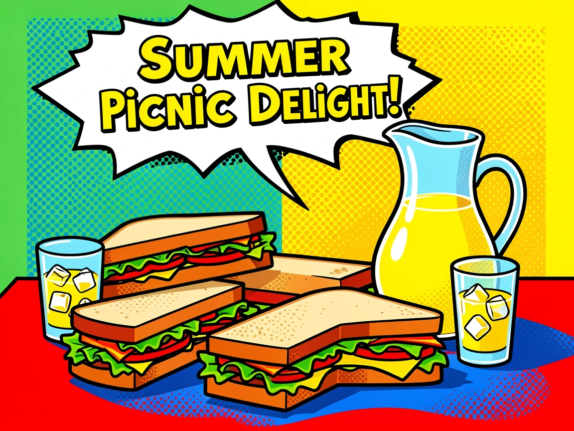 A picnic spread of sandwiches and lemonade arranged elegantly for a festive gathering