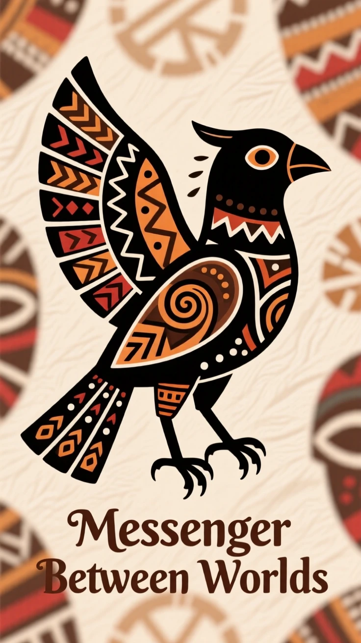 A spirit bird believed to carry messages between worlds.