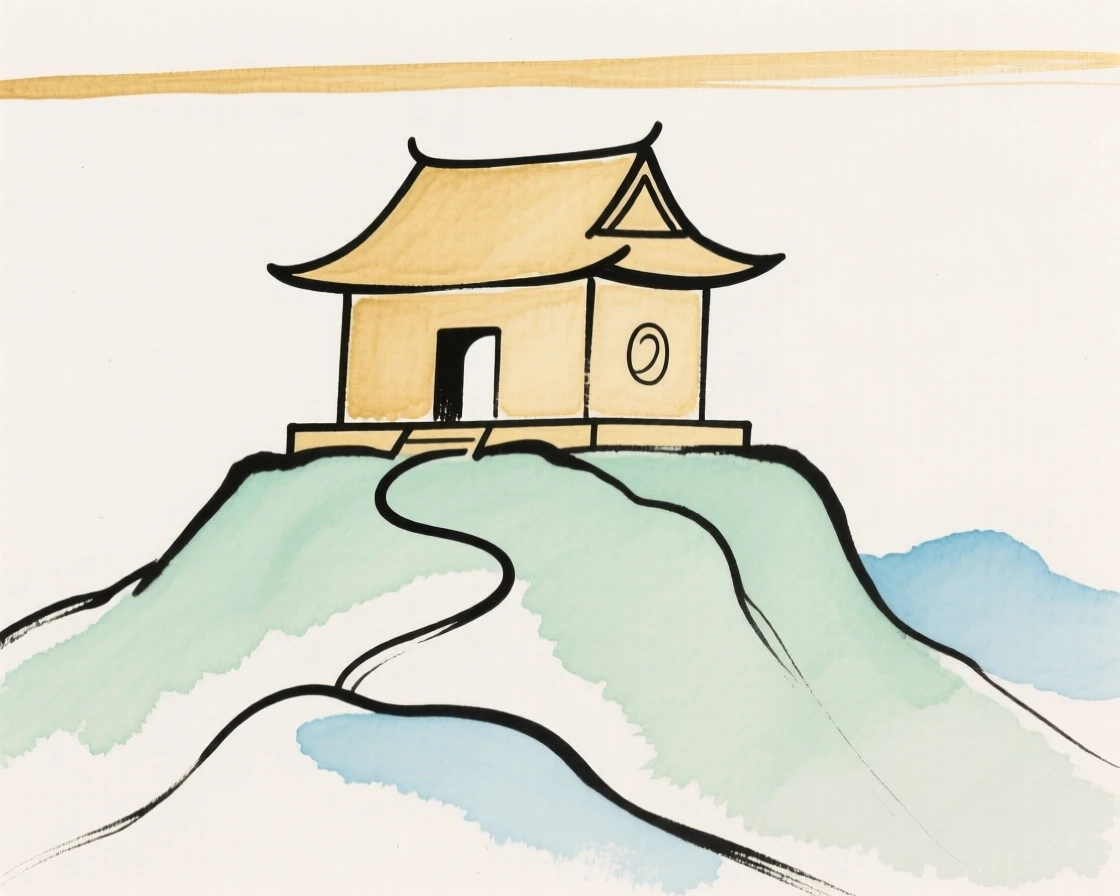 A Buddhist temple on a mountaintop