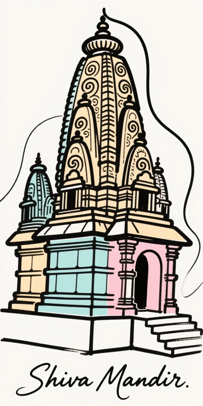 A Hindu temple with carved towers