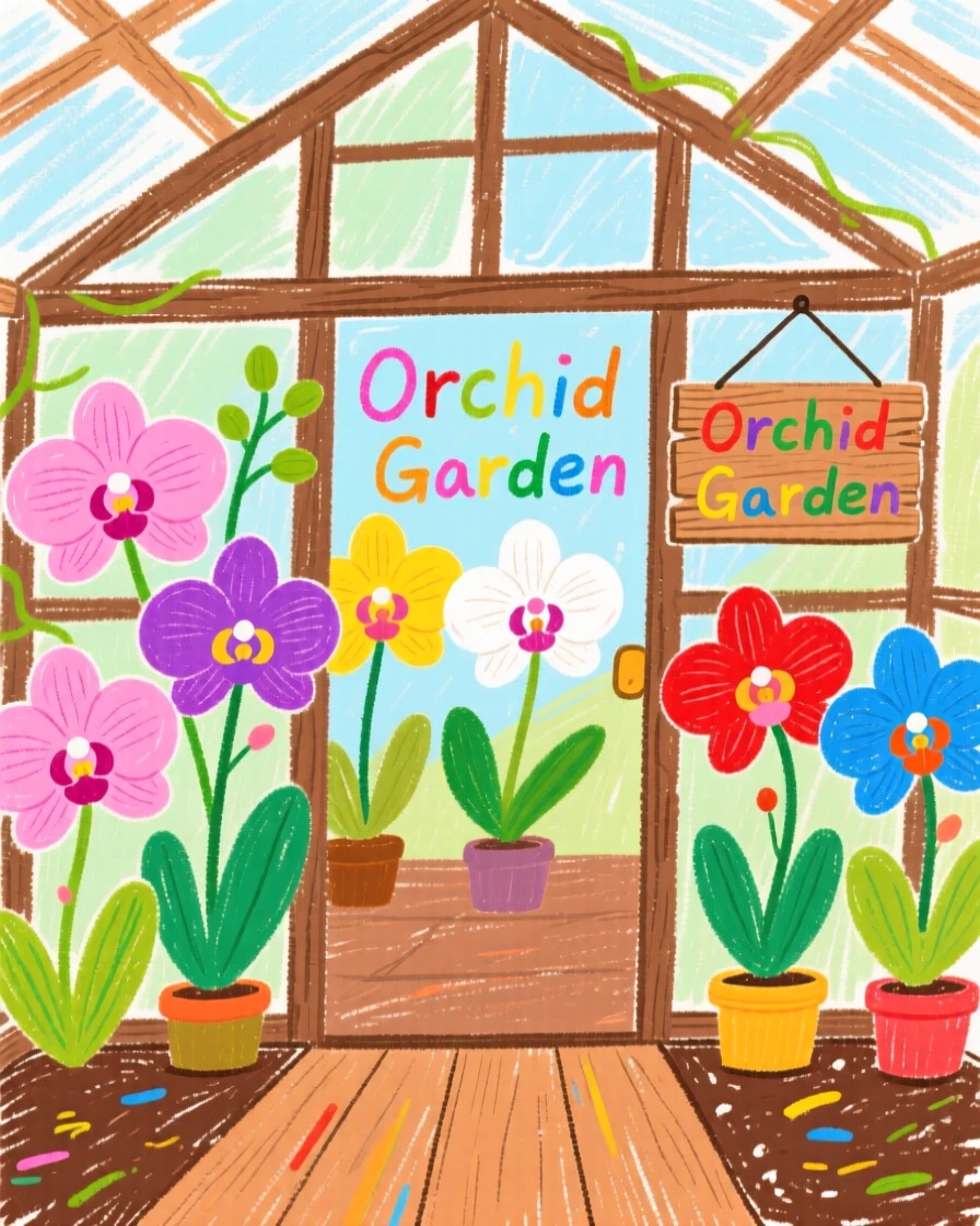 A greenhouse filled with orchids of every color.