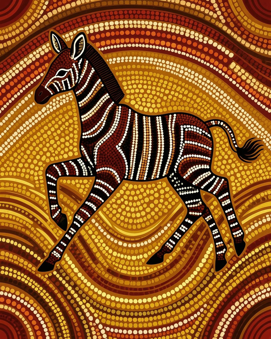 A okapi bounding across a golden meadow
