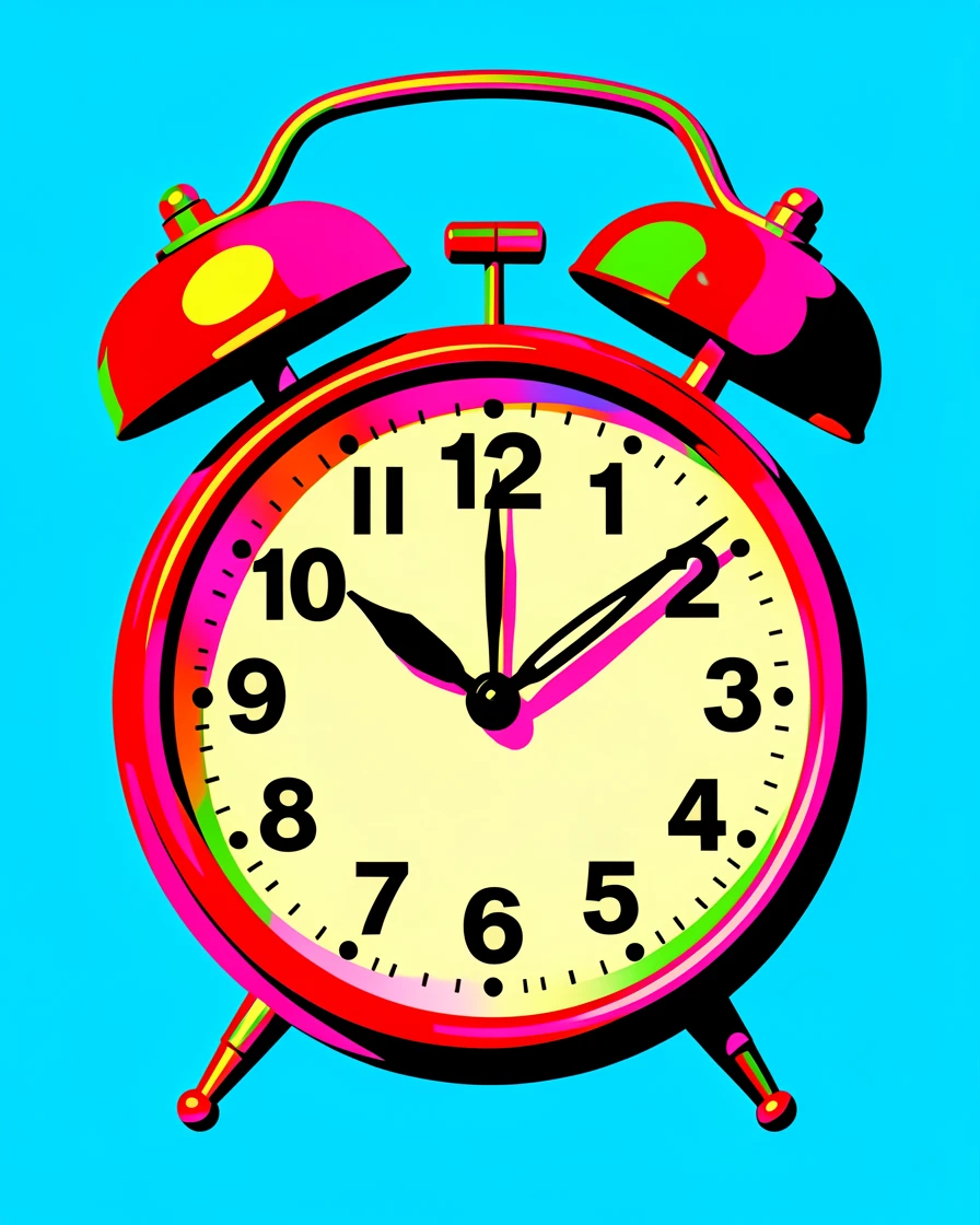 Retro alarm clock with twin bells