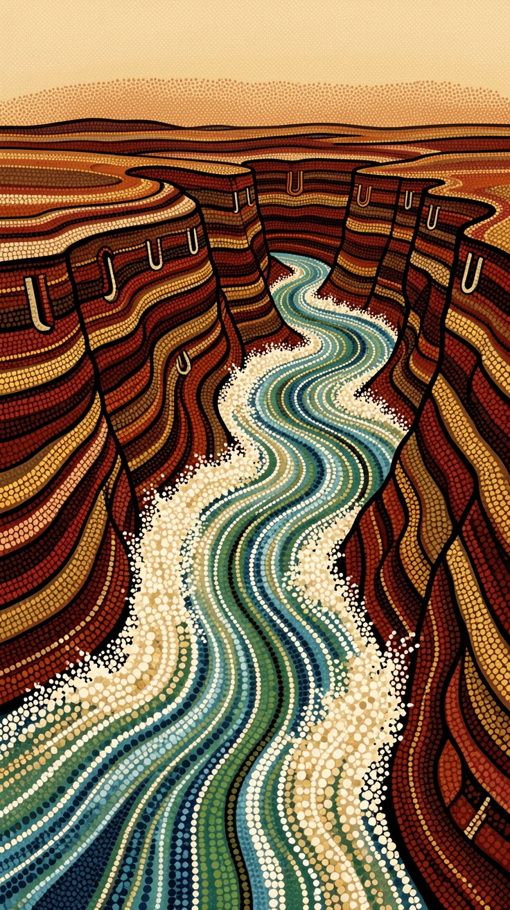 A thundering gorge stretching to the horizon