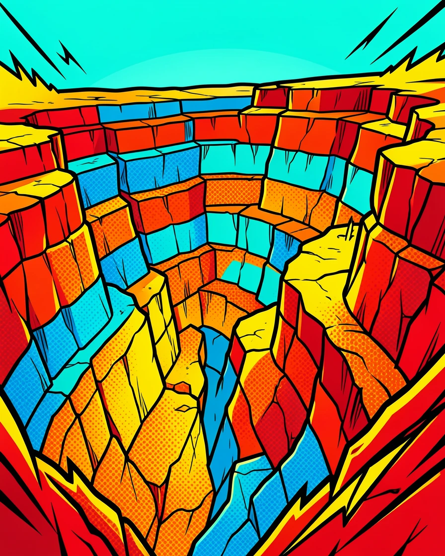 A canyon carved in layers of and stone