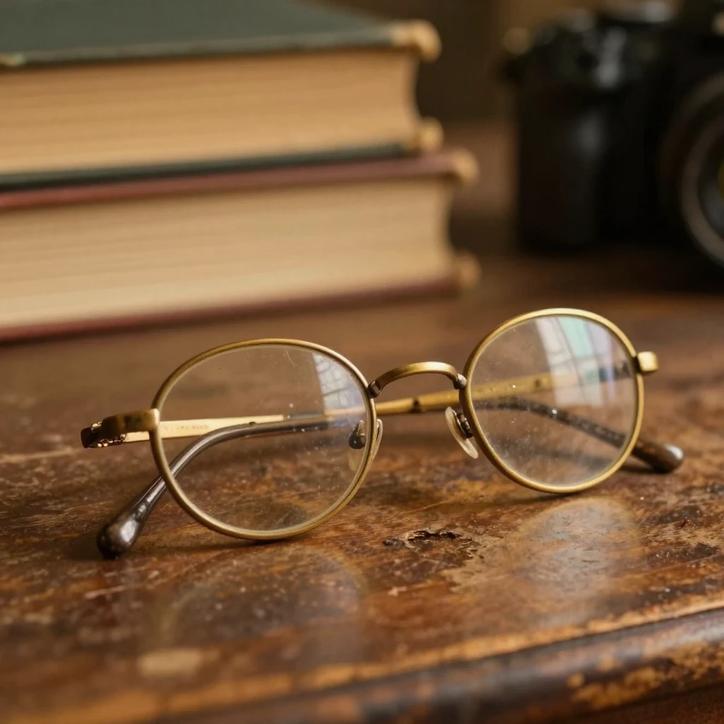 A pair of antique reading glasses captured just before it melts, quietly telling its own small story