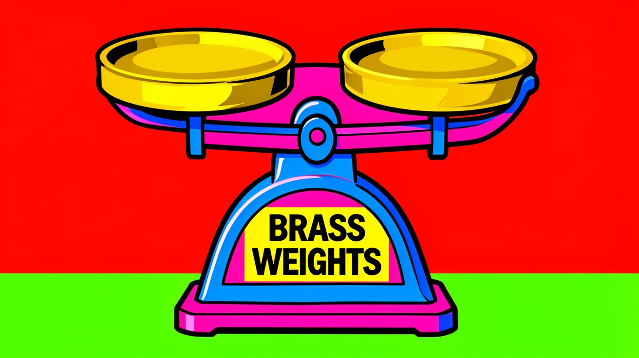 Old-fashioned scale with brass weights