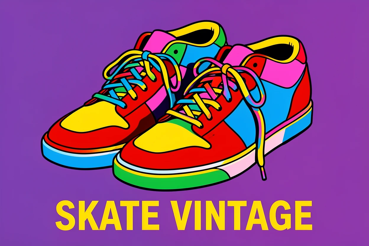 Vintage skate shoes with untied laces