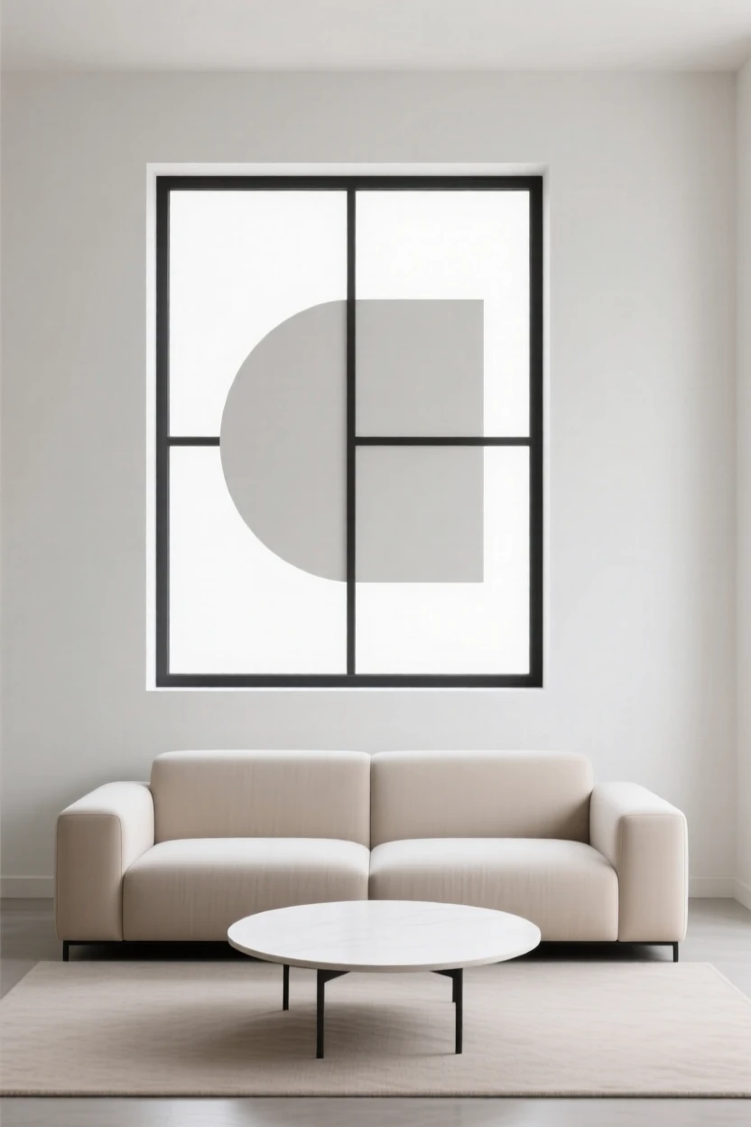 A living room with a large picture window