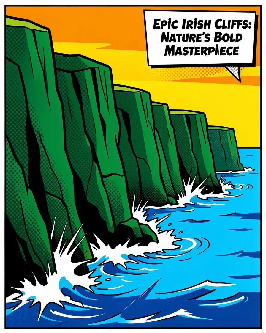 Cliffs plunging into the sea along the Irish coast