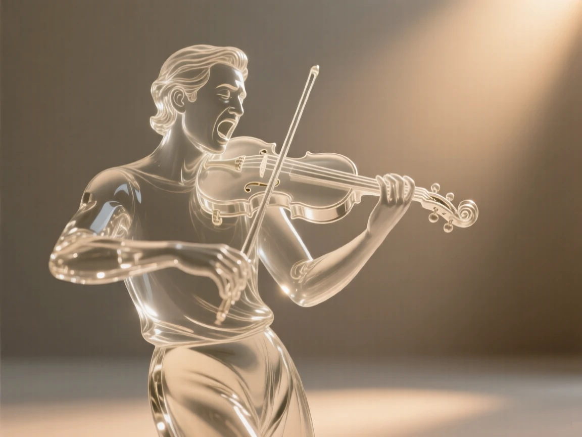 A musician playing under warm stage light, softly lit by warm natural light, shallow depth of field isolating the subject, expression full of genuine emotion.