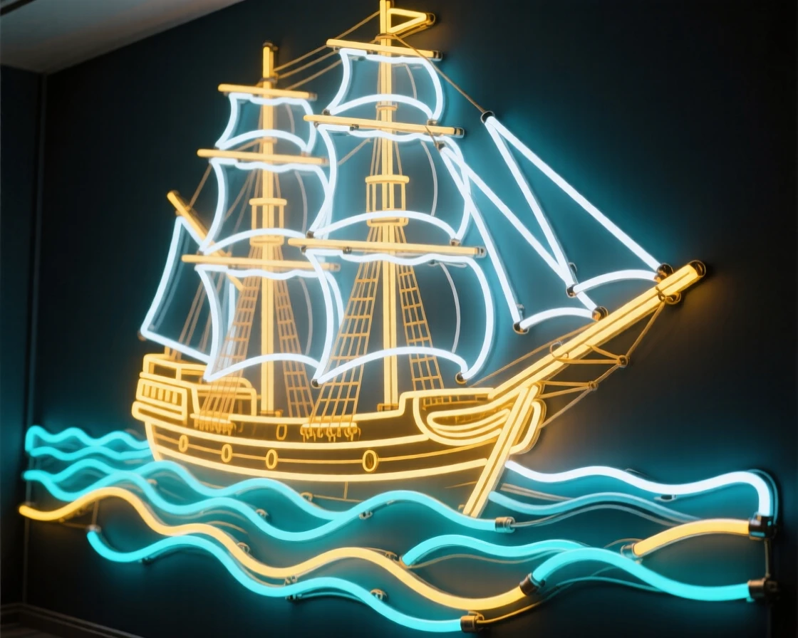 A tall ship with full sails crossing open ocean waters.