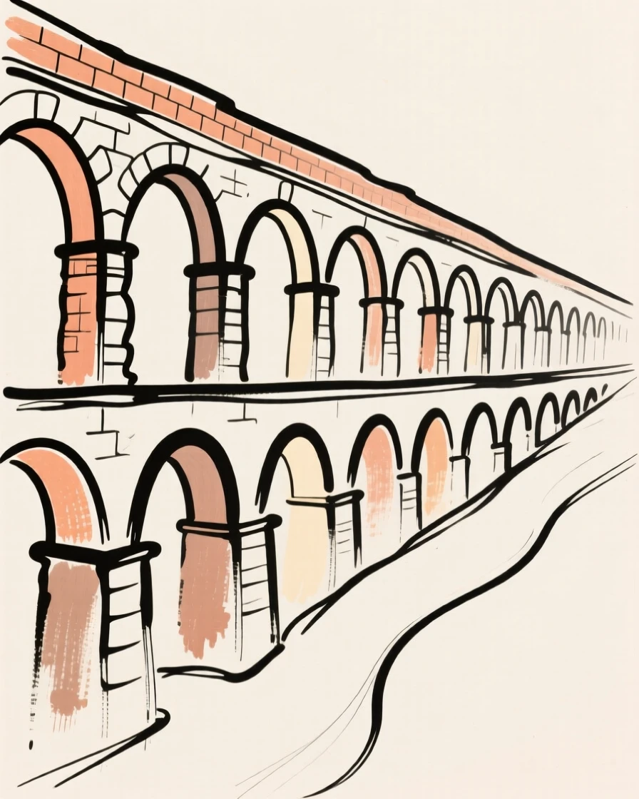 An ancient Roman aqueduct