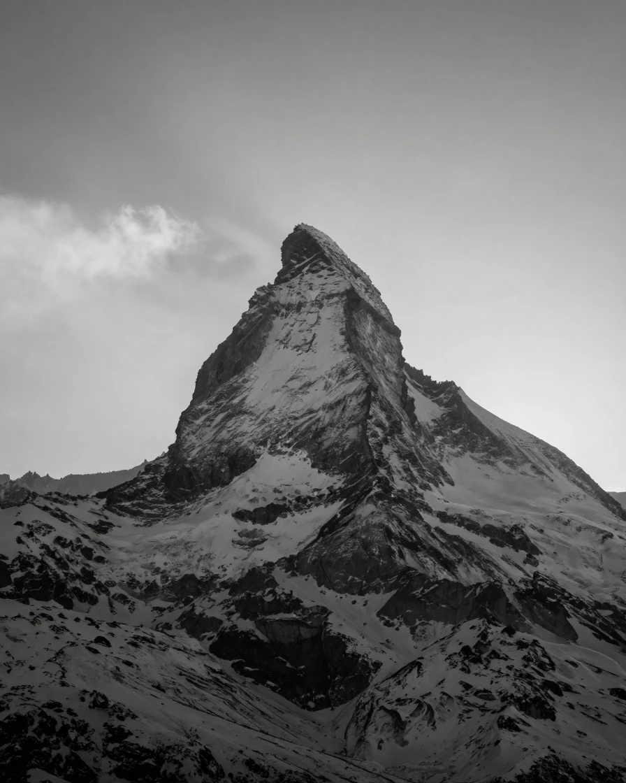 A snow-capped mountain peak glows under the first light of dawn in the Rocky Mountains.
