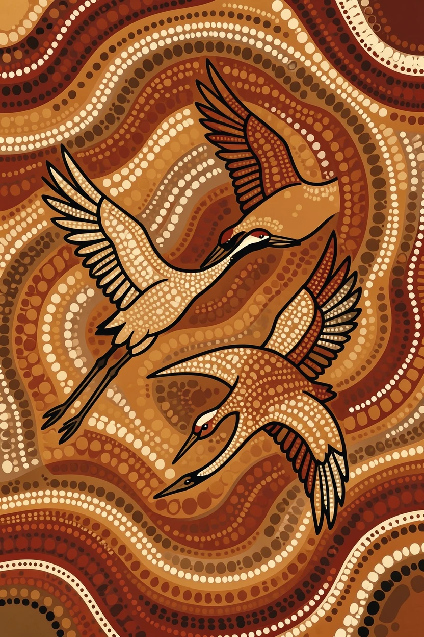 A pair of sandhill cranes flying side by side