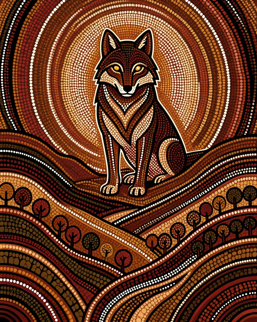 A spirit wolf watching over a hidden valley