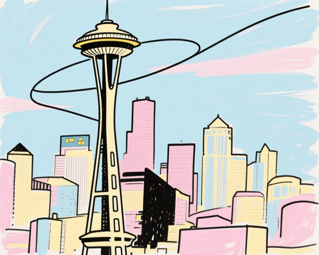 The Space Needle against a Seattle skyline