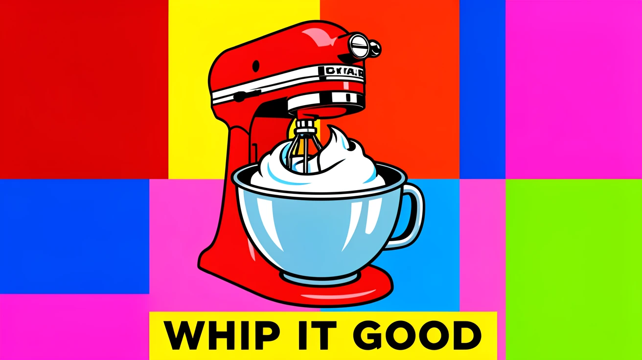 Retro kitchen mixer whipping cream