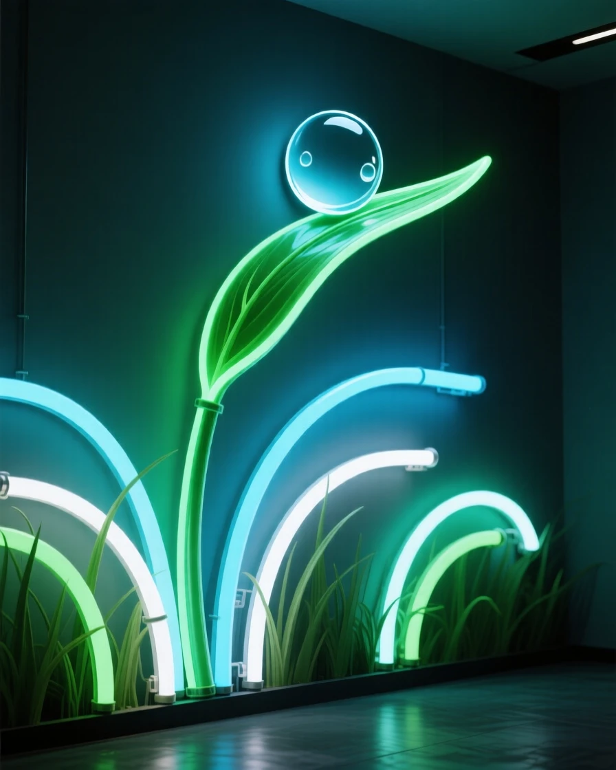 A ground-level view emphasizing the scale of a single dewdrop balanced on the tip of a blade of grass.