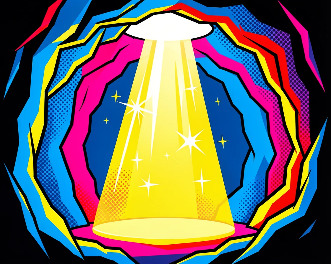 A cave illuminated by a shaft of light from above
