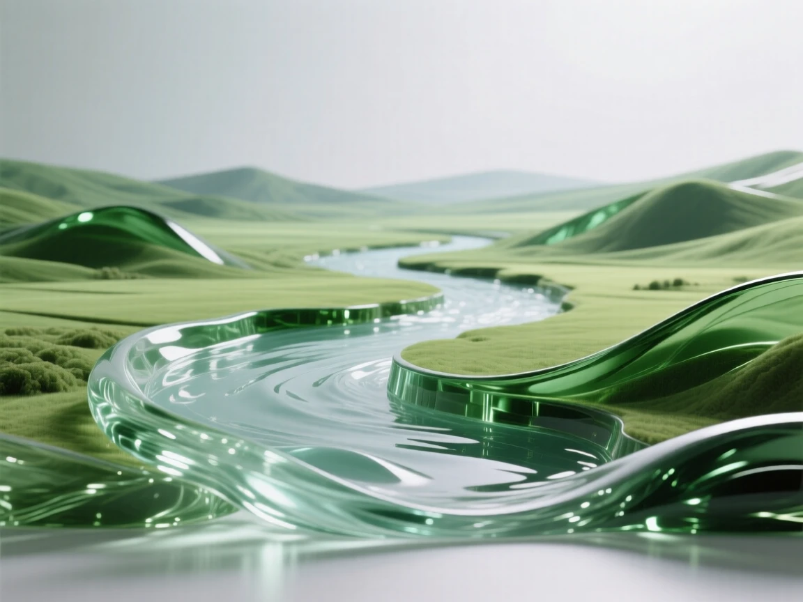 A river winding slowly through a wide green valley while the wind carries the scent of rain across the plain