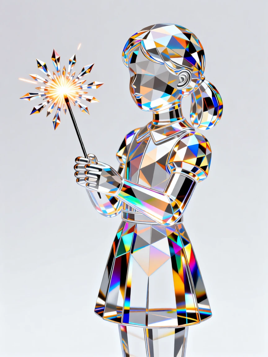 A young girl holding a sparkler, trailing light patterns against a dark backyard evening.