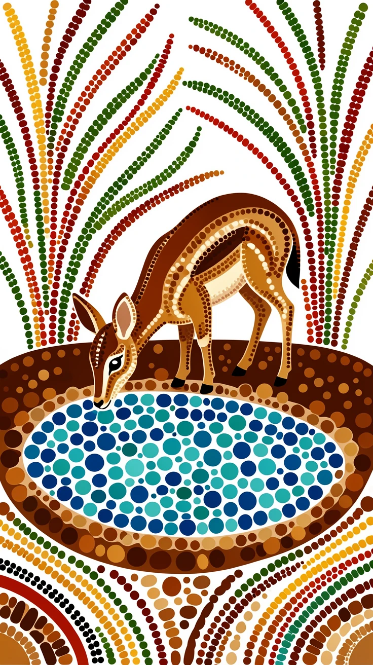 A dik-dik drinking from a quiet watering hole