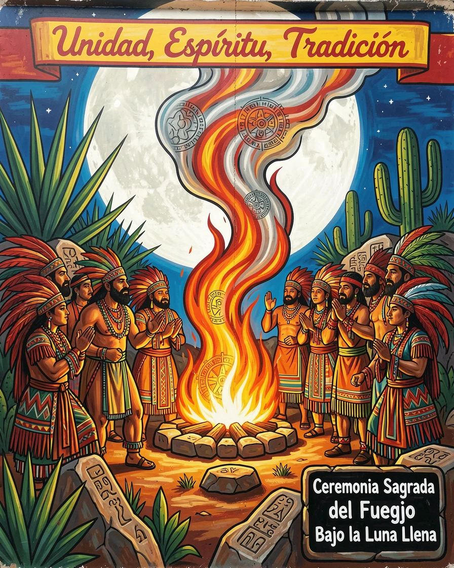 A sacred fire ceremony held beneath the full moon