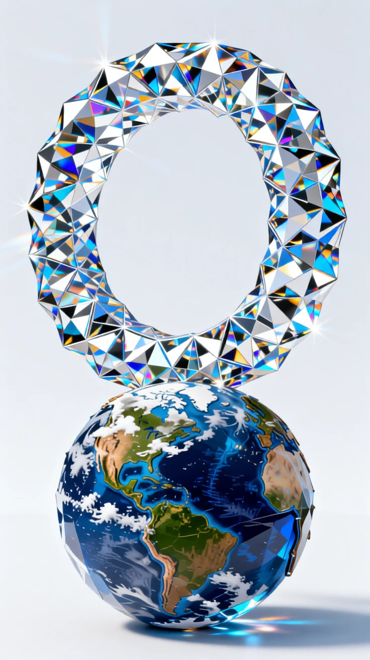A massive orbital ring structure encircling Earth, viewed from low orbit.