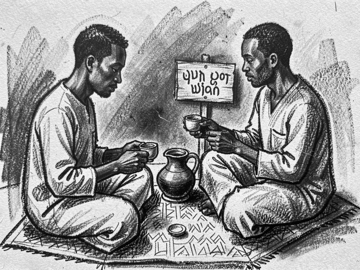 A traditional Ethiopian coffee ceremony, in a moment of quiet togetherness.
